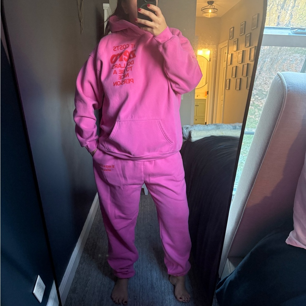 Pink Sweatpants and sweatshirt